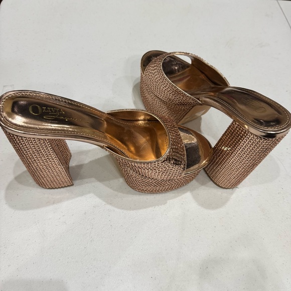 Olivia rose gold rhinestoned platform heels / size 9 / Excellent condition - Picture 11 of 14